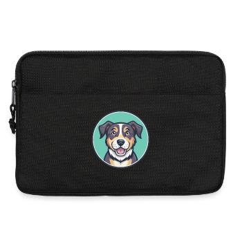 Tazy chien race dessin animé Kawaii Clipart Illustration - Sacoche pour ordinateur portable 13 pouces - noir - Devant