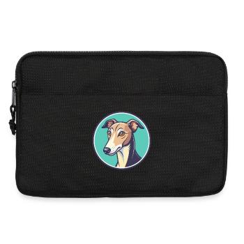 Whippet Chien Race Dessin animé Personnage Kawaii Clipart - Sacoche pour ordinateur portable 13 pouces - noir - Devant