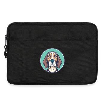 Chien de chasse yougoslave Race Dessin animé Kawaii Clipart - Sacoche pour ordinateur portable 13 pouces - noir - Devant