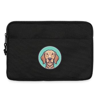 Wirehaired Vizsla Dog Breed Cartoon Kawaii Clipart - Laptop bag 13" - black - Front