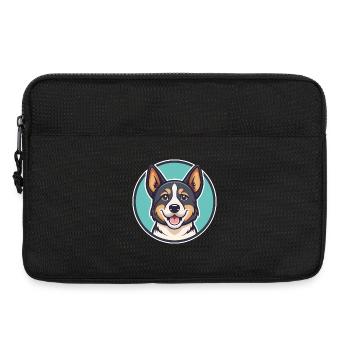 Dessin animé de race de chien de Taiwan Kawaii Clipart Animal de compagnie - Sacoche pour ordinateur portable 13 pouces - noir - Devant