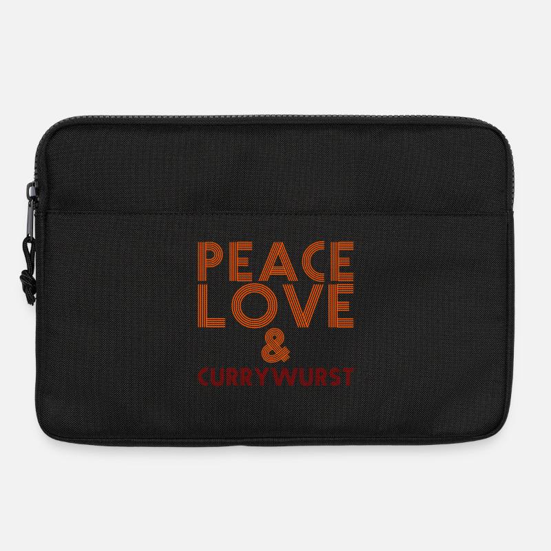 Peace, Love und Currywurst - Laptoptasche 13" - Schwarz