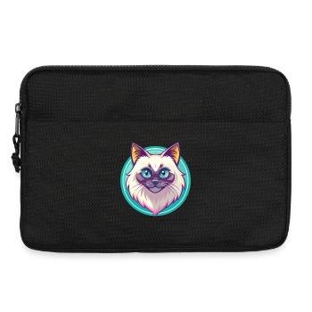 Birma Katze Rasse Karikatur Kawaii Tier Haustier - Laptoptasche 13" - Schwarz - Vorne