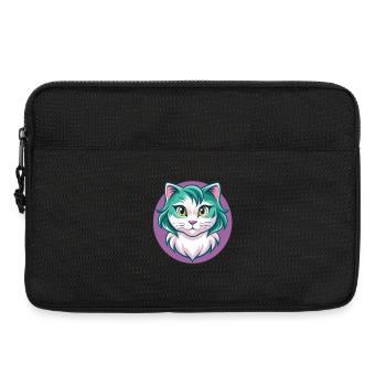 Amerikanische Locke Katze Rasse Karikatur Kawaii Tier Haustier - Laptoptasche 13" - Schwarz - Vorne