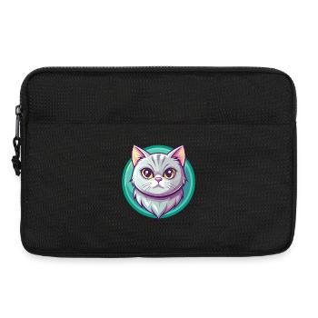Anglais argent chat race dessin animé Kawaii Animal Pet - Sacoche pour ordinateur portable 13 pouces - noir - Devant