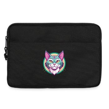 Chat pailleté de Californie Race Dessin animé Kawaii Pet - Sacoche pour ordinateur portable 13 pouces - noir - Devant