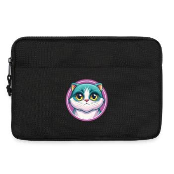Schottisch Falten Katze Rasse Karikatur Kawaii Tier Haustier - Laptoptasche 13" - Schwarz - Vorne