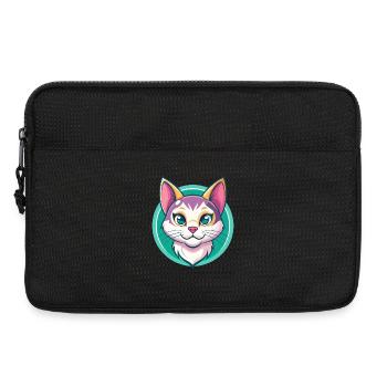 Coréen Bobtail Chat Race Dessin Animé Kawaii Animal Pet - Sacoche pour ordinateur portable 13 pouces - noir - Devant
