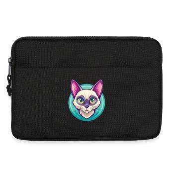 Europäische Burma-Katzenrasse Karikatur Kawaii Tier - Laptoptasche 13" - Schwarz - Vorne