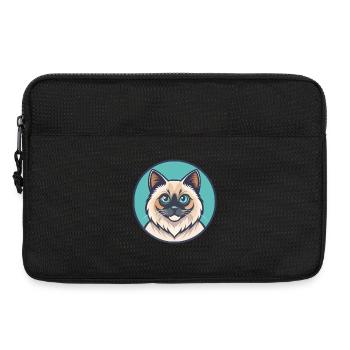 Birma Katze Rasse Karikatur Kawaii Tier Haustier - Laptoptasche 13" - Schwarz - Vorne