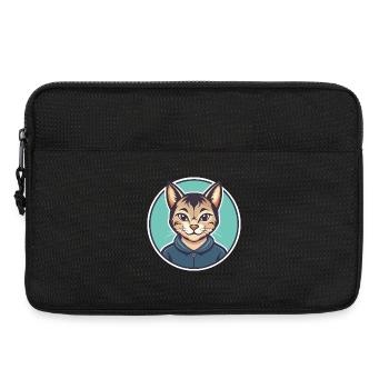 Asiatische Katzenrasse Karikatur Kawaii Tier Haustier - Laptoptasche 13" - Schwarz - Vorne