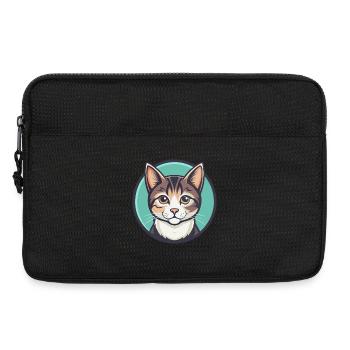 Chat domestique race dessin animé Kawaii Animal Pet - Sacoche pour ordinateur portable 13 pouces - noir - Devant