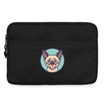 Europäische Burma-Katzenrasse Karikatur Kawaii Tier - Laptoptasche 13" - Schwarz - Vorne