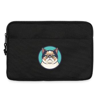 Exotique Shorthair Chat Race Dessin Animé Kawaii Animal - Sacoche pour ordinateur portable 13 pouces - noir - Devant