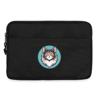 Chat allemand à poil long race dessin animé Kawaii Animal - Sacoche pour ordinateur portable 13 pouces - noir - Devant