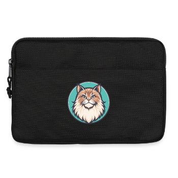 Chat britannique à poil long race dessin animé Kawaii Animal - Sacoche pour ordinateur portable 13 pouces - noir - Devant
