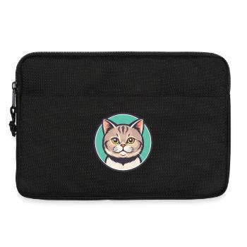 British Shorthair Chat Race Dessin animé Kawaii Animal - Sacoche pour ordinateur portable 13 pouces - noir - Devant