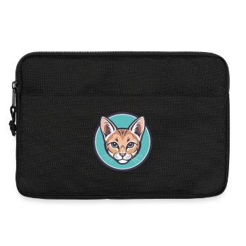 Chausie Chat Race Dessin Animé Kawaii Animal Animal Pet - Sacoche pour ordinateur portable 13 pouces - noir - Devant