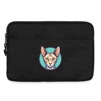 Ägyptische Mau Katze Rasse Karikatur Kawaii Tier Haustier - Laptoptasche 13" - Schwarz - Vorne