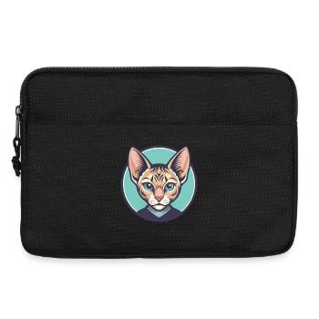 German Rex Cat Breed Cartoon Kawaii Animal Pet - Laptop bag 13" - black - Front