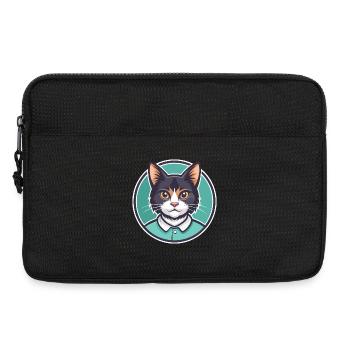 Manx Chat Race Dessin Animé Kawaii Animal Pet - Sacoche pour ordinateur portable 13 pouces - noir - Devant