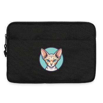 Devon Rex Cat Breed Cartoon Kawaii Animal Pet - Laptop bag 13" - black - Front