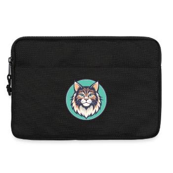Sibirische Katze Rasse Karikatur Kawaii Tier Haustier - Laptoptasche 13" - Schwarz - Vorne