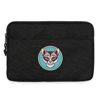 Amerikanische Ringschwanzkatzenrasse Karikatur Kawaii Tier - Laptoptasche 13" - Schwarz - Vorne