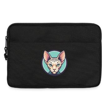 Sphynx Chat Race Dessin Animé Kawaii Animal Pet - Sacoche pour ordinateur portable 13 pouces - noir - Devant