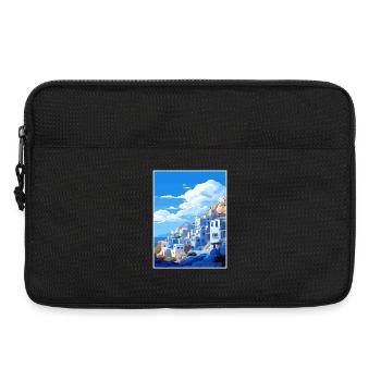 Chefchaouen Maroc Affiche de voyage vintage souvenir - Sacoche pour ordinateur portable 13 pouces - noir - Devant