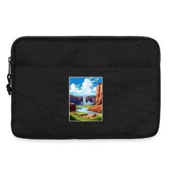 Cascades d’Ouzoud Maroc Affiche de voyage souvenir - Sacoche pour ordinateur portable 13 pouces - noir - Devant