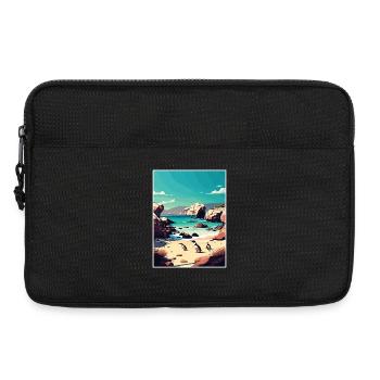 Boulder Beach South Africa Travel Poster Souvenir - Laptop bag 13" - black - Front