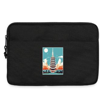 Japan Tokyo Travel Poster Souvenir Postcard Paint - Laptop bag 13" - black - Front
