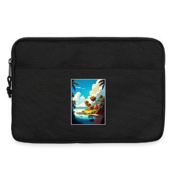 Goa India Travel Poster Souvenir Postcard Painting - Laptop bag 13" - black - Front