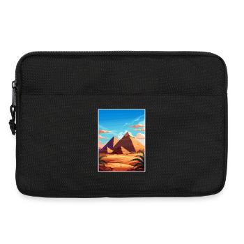 Cairo Egypt Great Pyramids Of Giza Travel Poster - Laptop bag 13" - black - Front