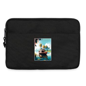 Kerala India Travel Poster Souvenir Postcard Paint - Laptop bag 13" - black - Front