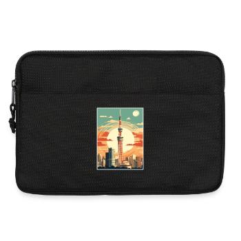Japan Tokyo Travel Poster Souvenir Postcard Paint - Laptop bag 13" - black - Front