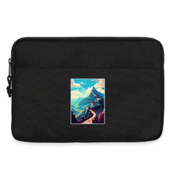 Große Mauer Von China Reise Poster Souvenir Farbe - Laptoptasche 13" - Schwarz - Vorne
