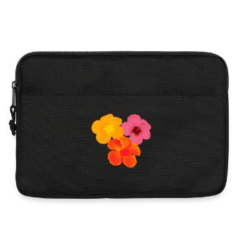 Hibiskus Trio - Pop Art Blüten - Laptoptasche 13" - Schwarz - Vorne