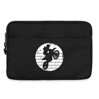 Motocross Rider Drawing - Laptop bag 13" - black - Front