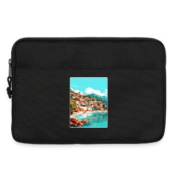 Yelapa Travel Poster Souvenir Postcard Painting - Laptop bag 13" - black - Front