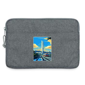 São Paulo Brasilien Reise Poster Souvenir Farbe WPA - Laptoptasche 13" - Grau meliert - Vorne