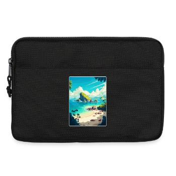 Bali Indonesien Reise Poster Souvenir Malerei WPA - Laptoptasche 13" - Schwarz - Vorne
