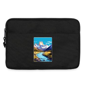 Monte Fitz Roy Travel Poster Souvenir Painting WPA - Laptop bag 13" - black - Front