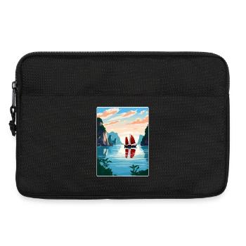 Ha Long Bay Vietnam Islands Travel Poster Souvenir - Laptop bag 13" - black - Front