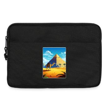 Cairo Egypt Great Pyramids Of Giza Travel Poster - Laptop bag 13" - black - Front