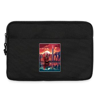 Hongkong China Reise Poster Souvenir Farbe WPA - Laptoptasche 13" - Schwarz - Vorne
