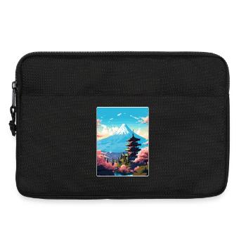 Mount Fuji Japan Reise Poster Souvenir Farbe WPA - Laptoptasche 13" - Schwarz - Vorne