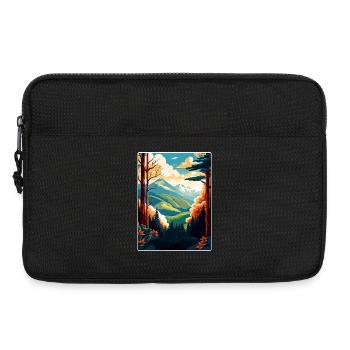 Affiche de voyage du parc national des Great Smoky Mountains - Sacoche pour ordinateur portable 13 pouces - noir - Devant