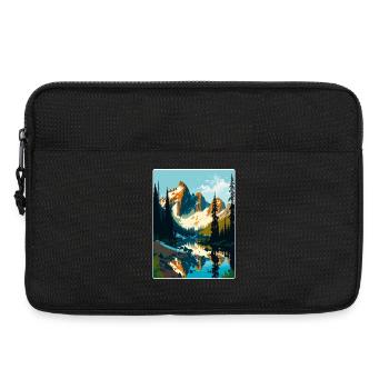 North Cascades National Park Travel Poster Card - Laptop bag 13" - black - Front